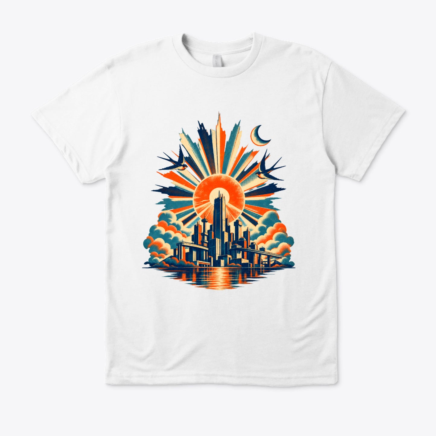 Urban Sunburst City Graphic T-Shirt | Streetwear Tee