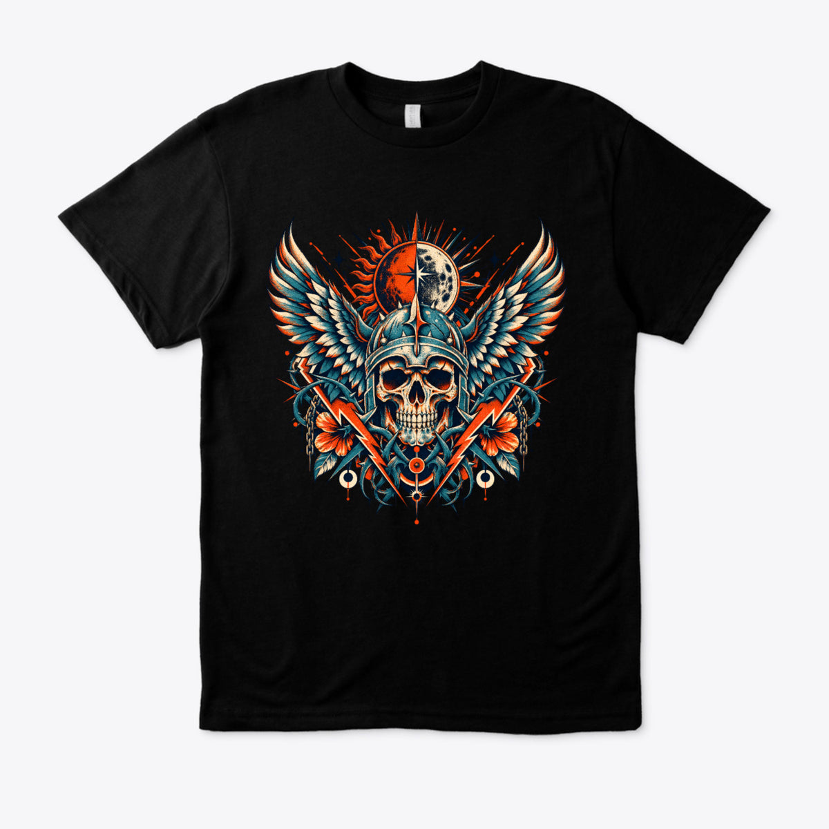 Winged Skull Warrior T-Shirt – Vintage Gothic Graphic Tee