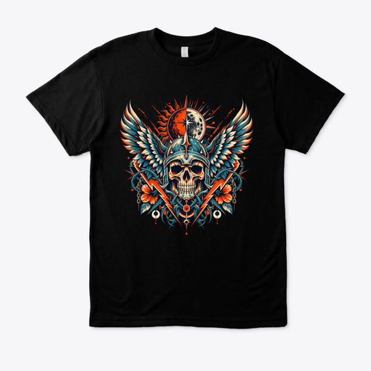 Winged Skull Warrior T-Shirt – Vintage Gothic Graphic Tee