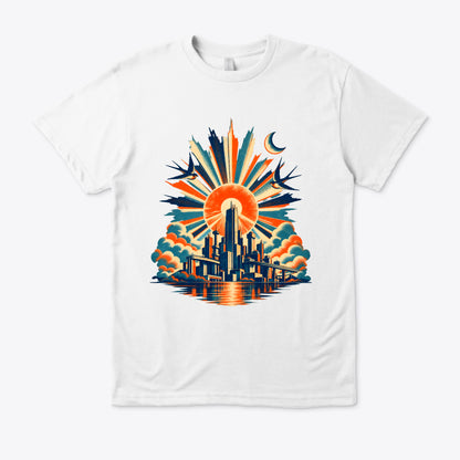 Urban Sunburst City Graphic T-Shirt | Streetwear Tee