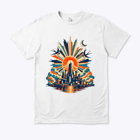 Urban Sunburst City Graphic T-Shirt | Streetwear Tee