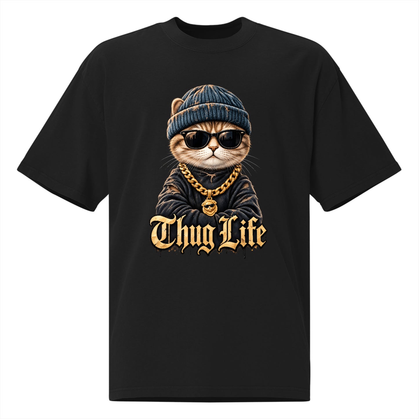 Oversized Gangster Cat Tee